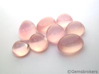 Cabochons en quartz rose